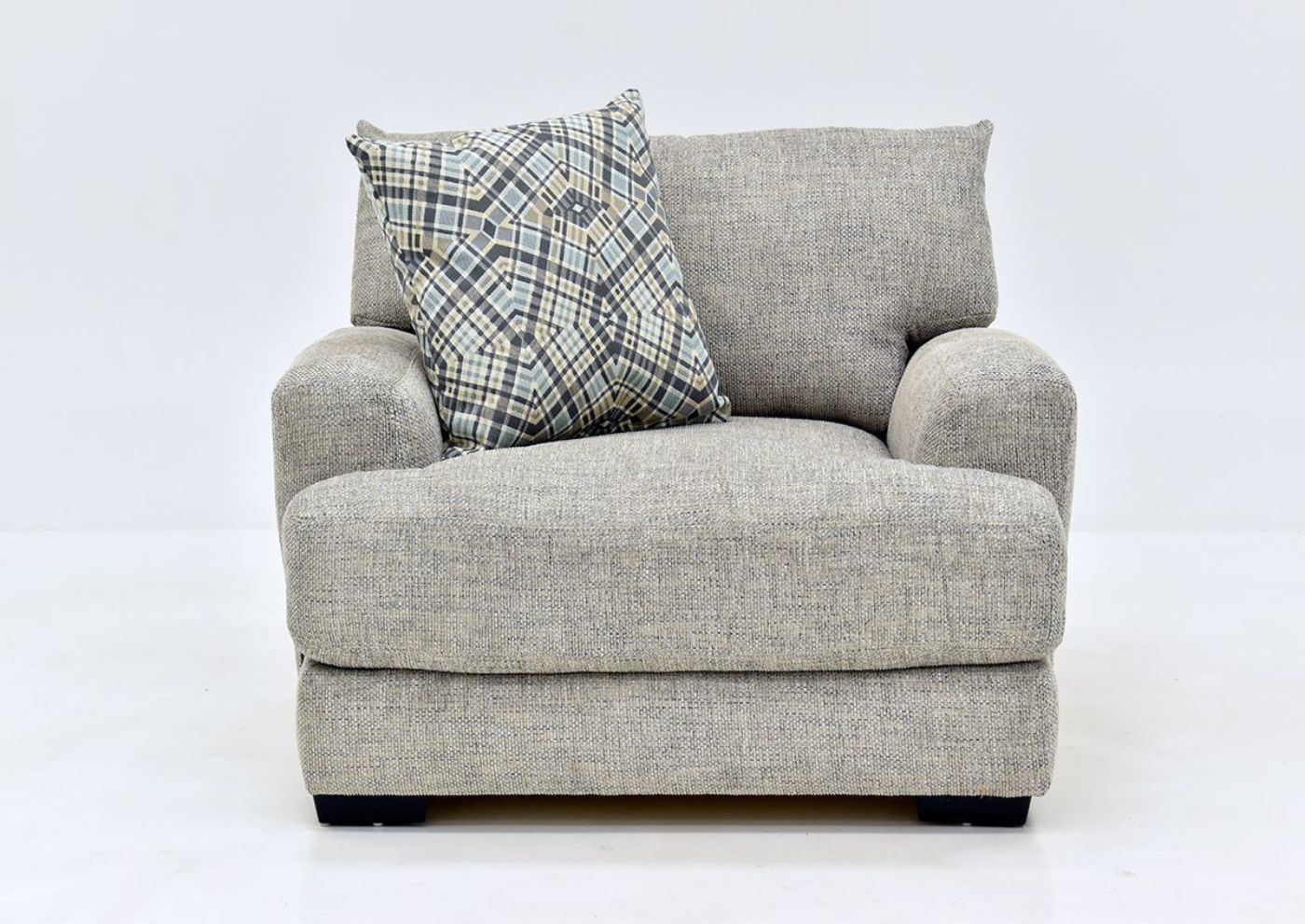 Light Gray Crosby Chair by Franklin Furniture Showing the Front View, Made in the USA | Home Furniture Plus Bedding