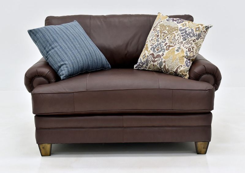 Brown Leather Monaco Chair by Franklin Furniture Showing the Front View Made in the USA | Home Furniture Plus Bedding