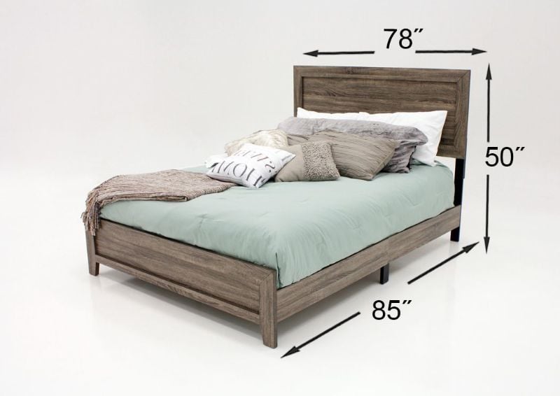 Gray Millie King Size Bedroom Set Showing the King Bed Dimensions | Home Furniture Plus Bedding