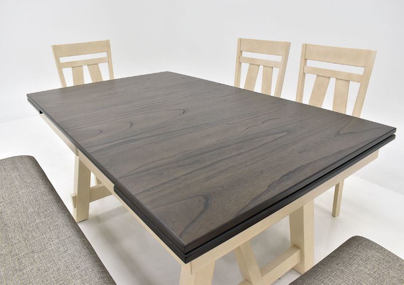 Maribelle 6 Piece Dining Table Set White and Gray Home Furniture