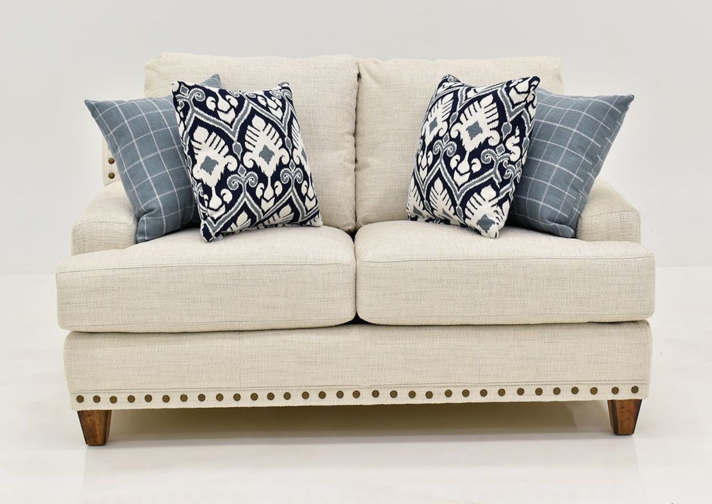 Off White Brynwood Loveseat by Franklin Furniture, Showing the Front View, Made in the USA | Home Furniture Plus Bedding