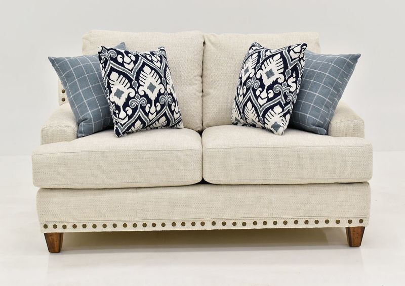 Off White Brynwood Loveseat by Franklin Furniture, Showing the Front View, Made in the USA | Home Furniture Plus Bedding