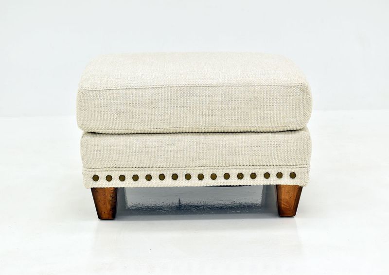 Off White Brynwood Ottoman by Franklin Furniture, Showing the Front View, Made in the USA | Home Furniture Plus Bedding