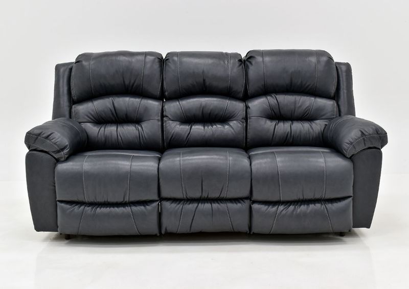 Navy Blue Bellamy Leather Reclining Sofa by Franklin Furniture, Showing the Front View, Made in the USA | Home Furniture Plus Bedding