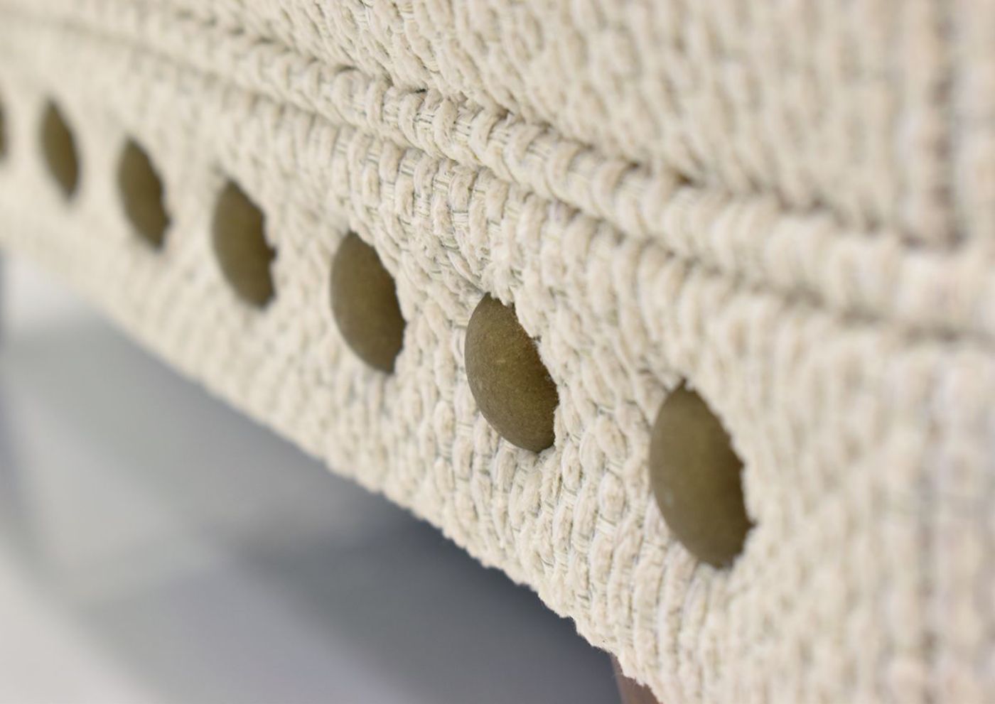 Off White Brynwood Sofa by Franklin Furniture, Showing the Nailhead Accent Detail, Made in the USA | Home Furniture Plus Bedding
