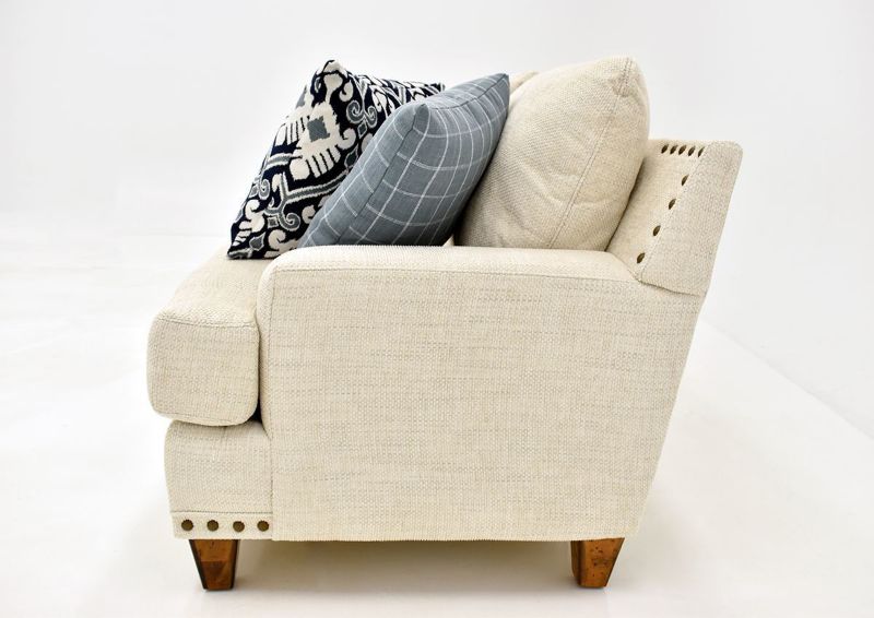 Off White Brynwood Loveseat by Franklin Furniture, Showing the Side View, Made in the USA | Home Furniture Plus Bedding