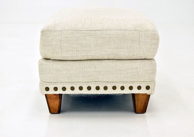 Off White Brynwood Ottoman by Franklin Furniture, Showing the Side View, Made in the USA | Home Furniture Plus Bedding