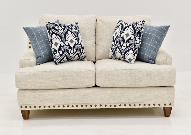 Off White Brynwood Sofa Set by Franklin Furniture, Showing the Loveseat Front View, Made in the USA | Home Furniture Plus Bedding