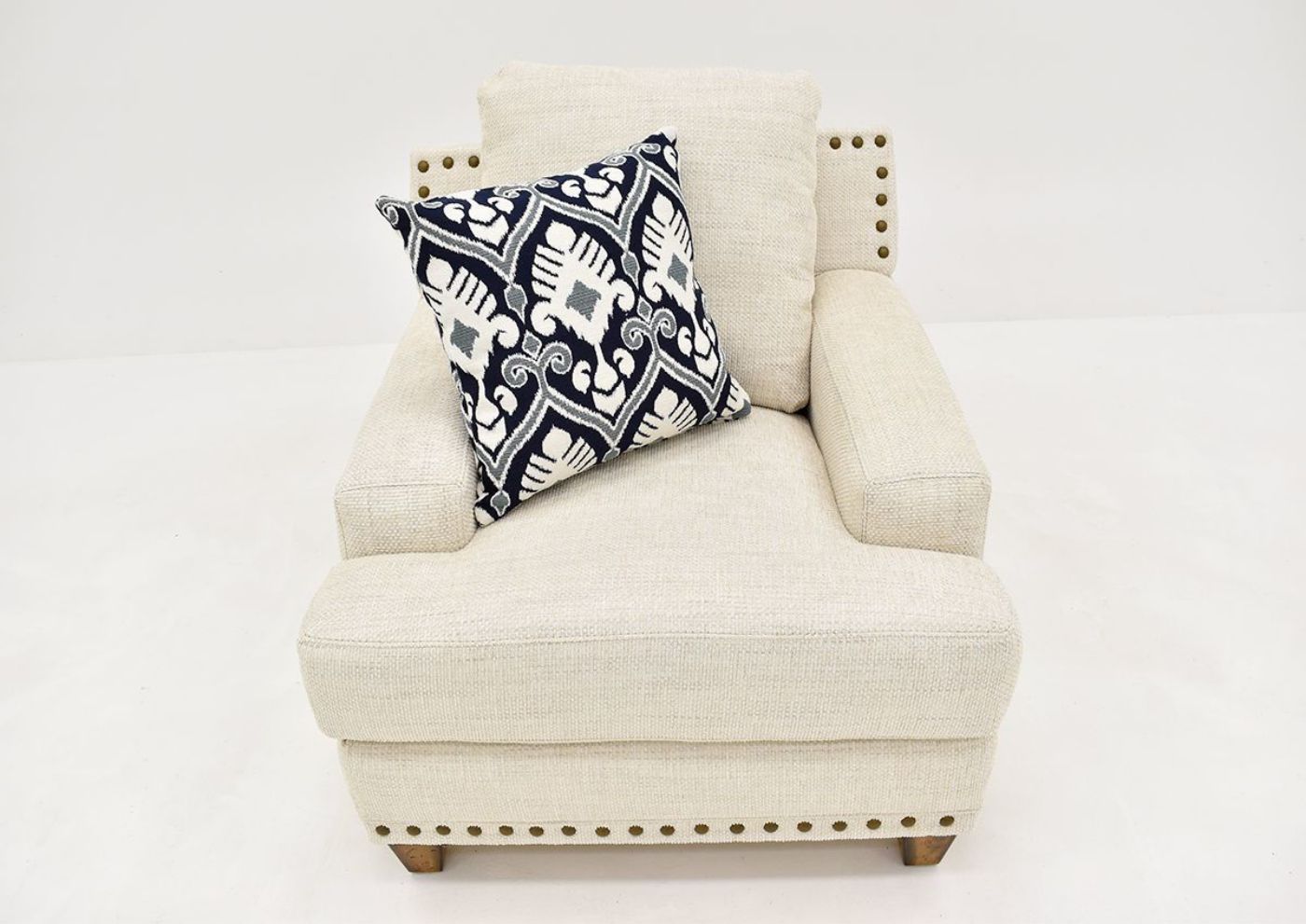 Off White Brynwood Sofa Set by Franklin Furniture, Showing the Chair Front View, Made in the USA | Home Furniture Plus Bedding