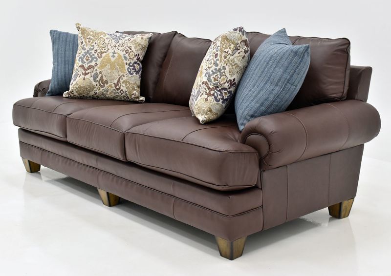 Brown Leather Monaco Sofa by Franklin Furniture Angled View | Home Furniture Plus Bedding