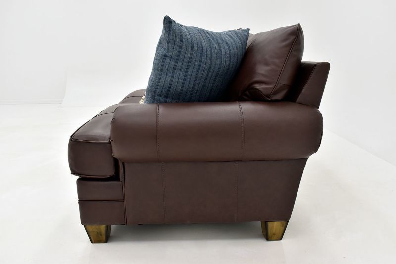 Brown Leather Monaco Loveseat by Franklin Furniture Side View | Home Furniture Plus Bedding