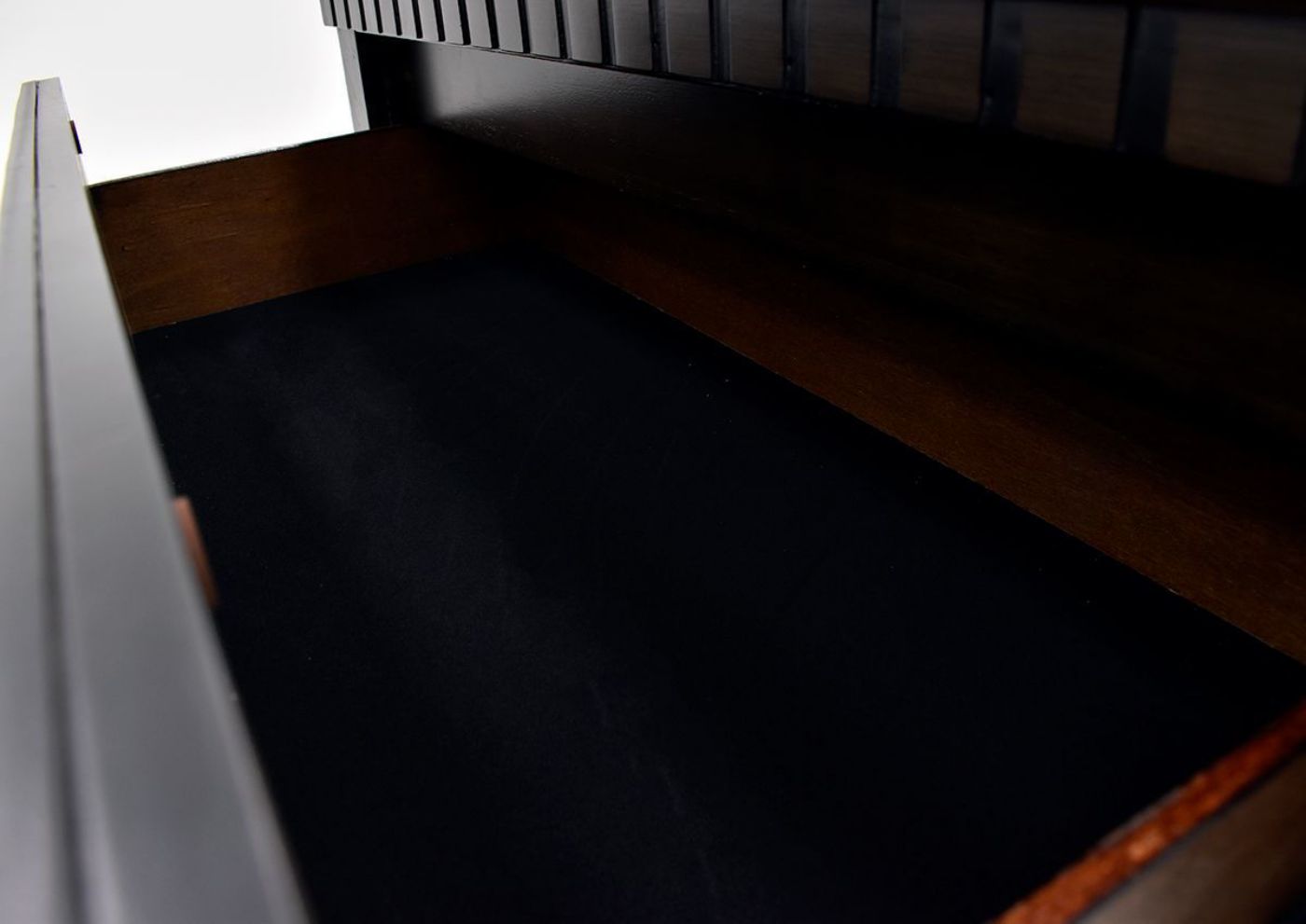 Dark Brown McCabe Chest of Drawers by Elements International Furniture Showing the Felt Lined Drawer Interior | Home Furniture Plus Bedding