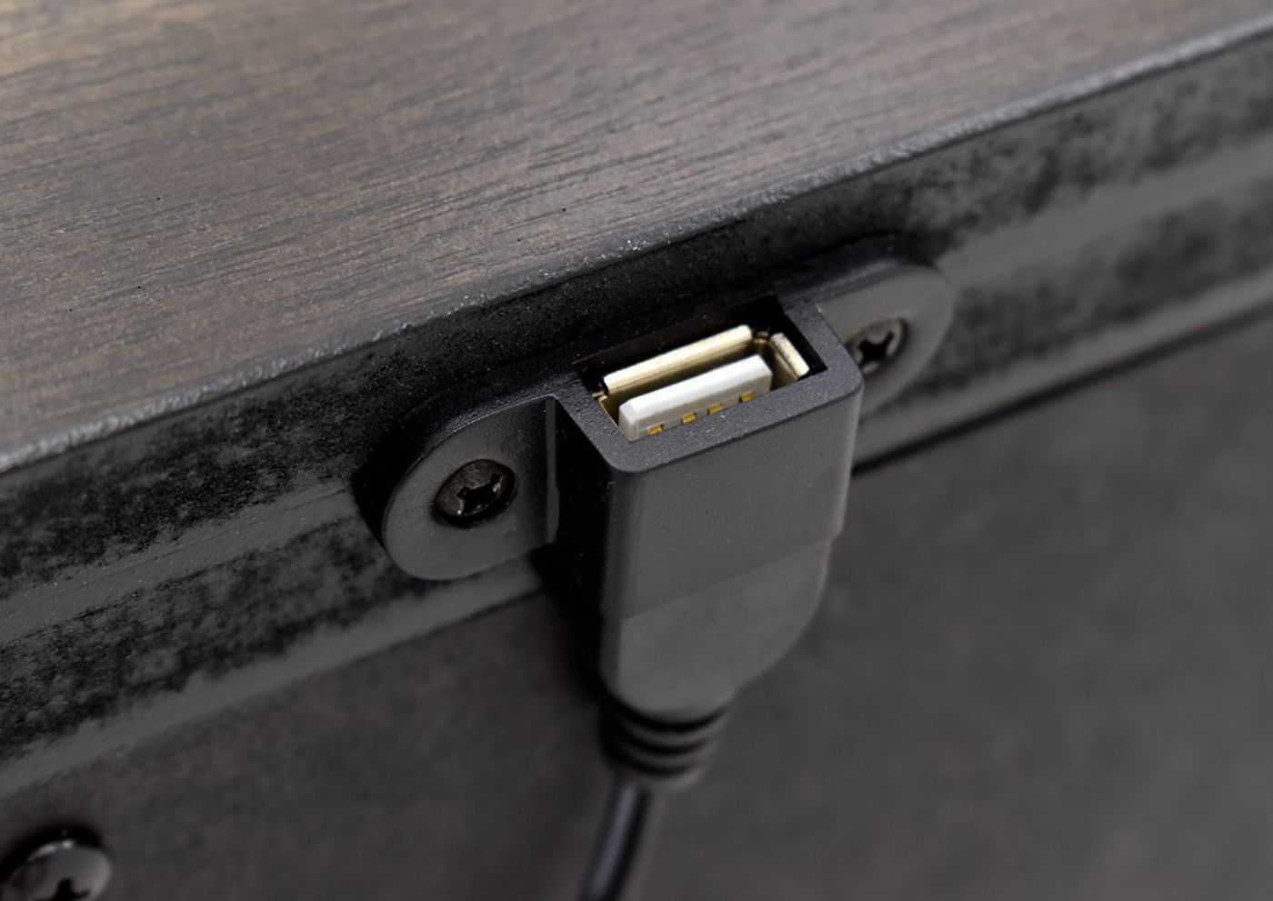 Dark Brown McCabe Nightstand by Elements Showing the USB Port | Home Furniture Plus Bedding