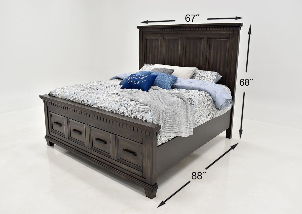 McCabe Queen Size Storage Bedroom Set - Brown