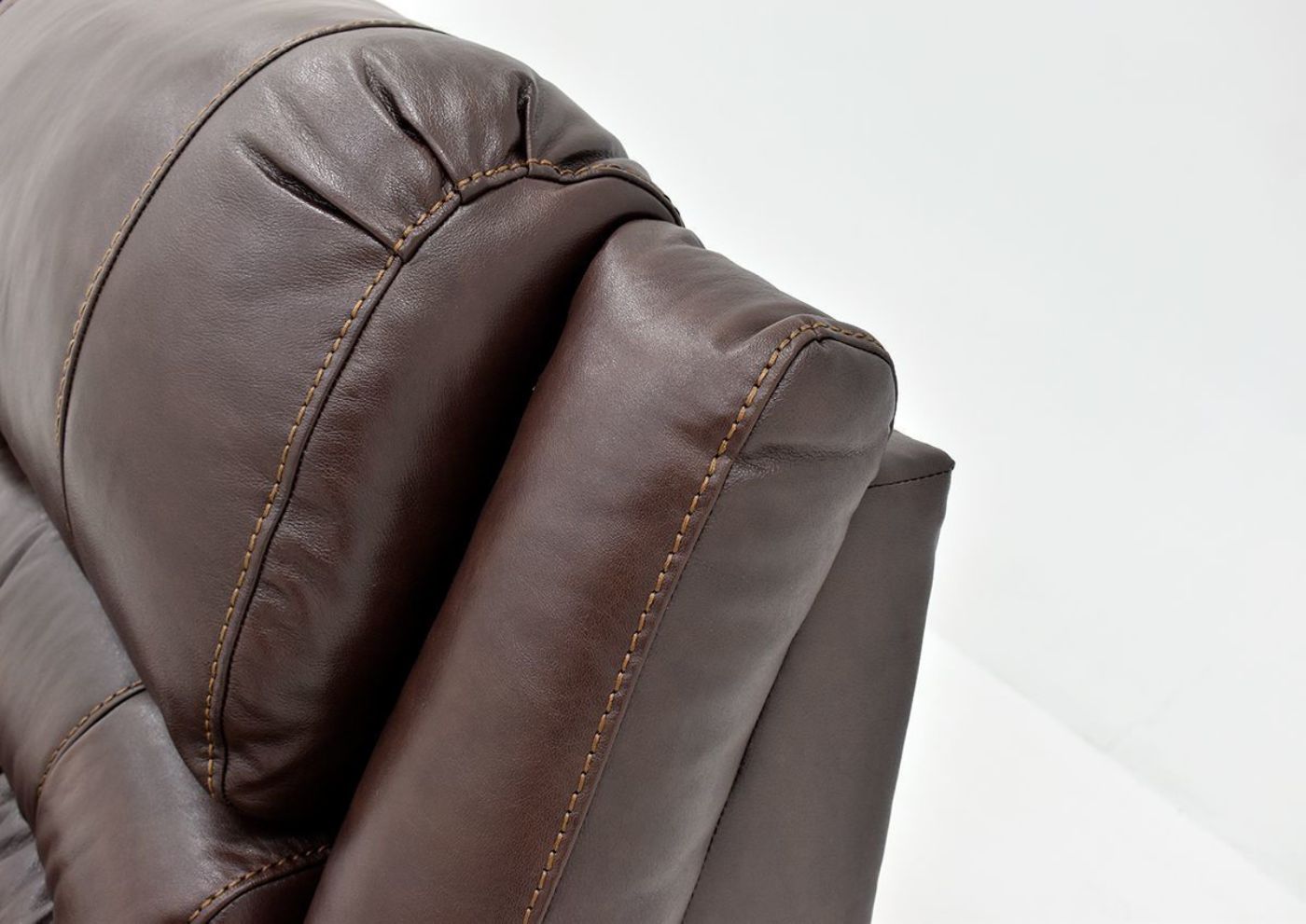 Bellamy POWER Reclining Leather Sofa by Franklin Furniture, Showing the Upholstery Detail, Made in the USA | Home Furniture Plus Bedding