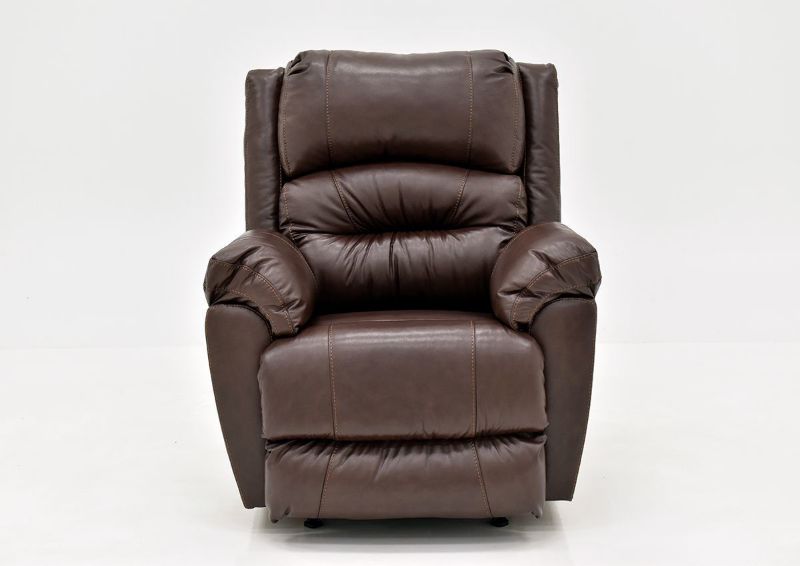 Brown Bellamy Leather Recliner by Franklin Furniture, Showing the Front View, Made in the USA | Home Furniture Plus Bedding