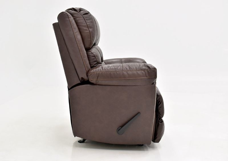 Brown Bellamy Leather Recliner by Franklin Furniture, Showing the Side View, Made in the USA | Home Furniture Plus Bedding