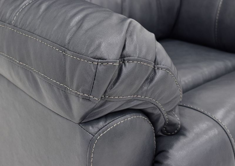 Navy Blue Bellamy Leather Reclining Sofa Set by Franklin Furniture, Showing the Pillow Arm Detail, Made in the USA | Home Furniture Plus Bedding