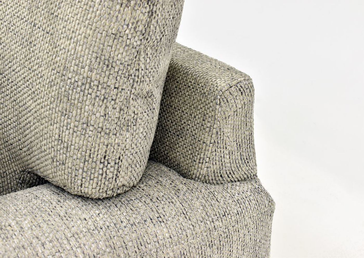 Light Gray Crosby Loveseat by Franklin Furniture Showing the Upholstery Detail, Made in the USA | Home Furniture Plus Bedding