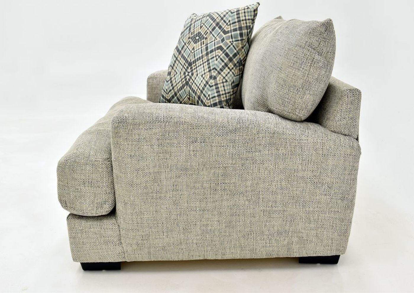 Light Gray Crosby Chair by Franklin Furniture Showing the Side View, Made in the USA | Home Furniture Plus Bedding