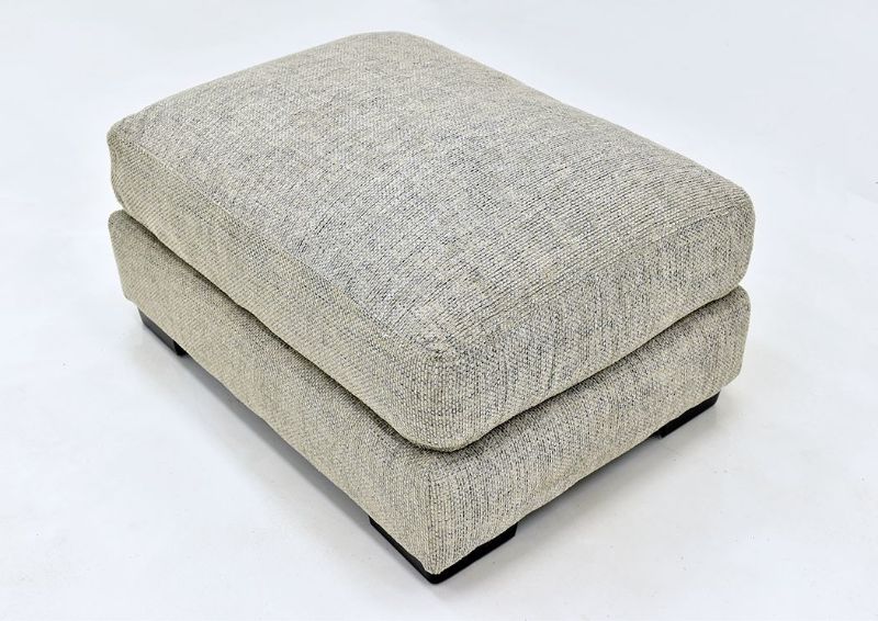Light Gray Crosby Ottoman by Franklin Furniture Showing the Angle View, Made in the USA | Home Furniture Plus Bedding