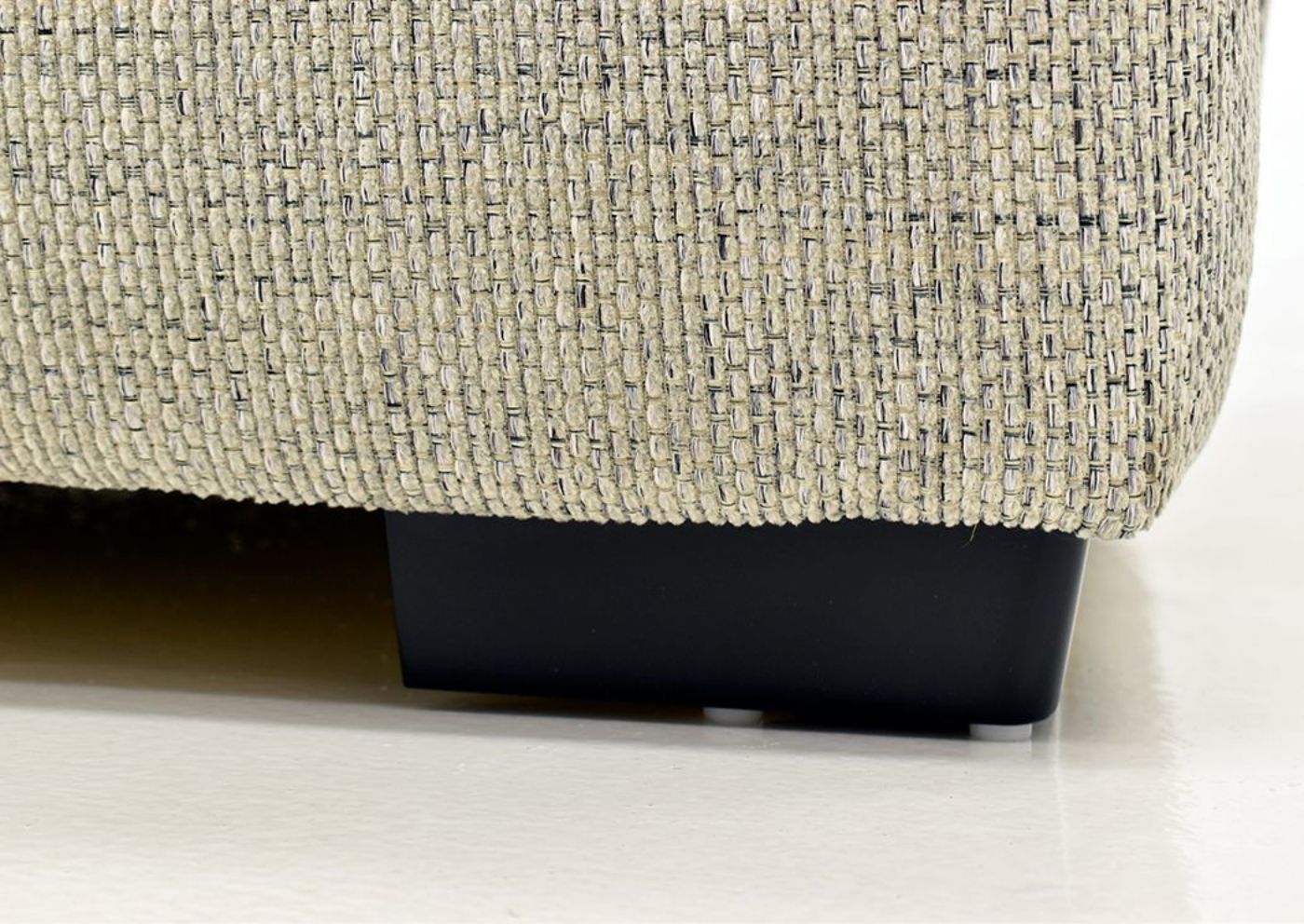 Light Gray Crosby Ottoman by Franklin Furniture Showing the Block Style Foot Detail, Made in the USA | Home Furniture Plus Bedding