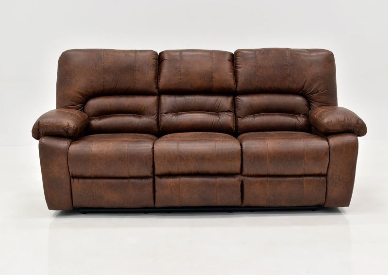 Warm Pecan Brown Gallagher POWER Reclining Sofa by Kinsmen East Showing the Front View | Home Furniture Plus Bedding