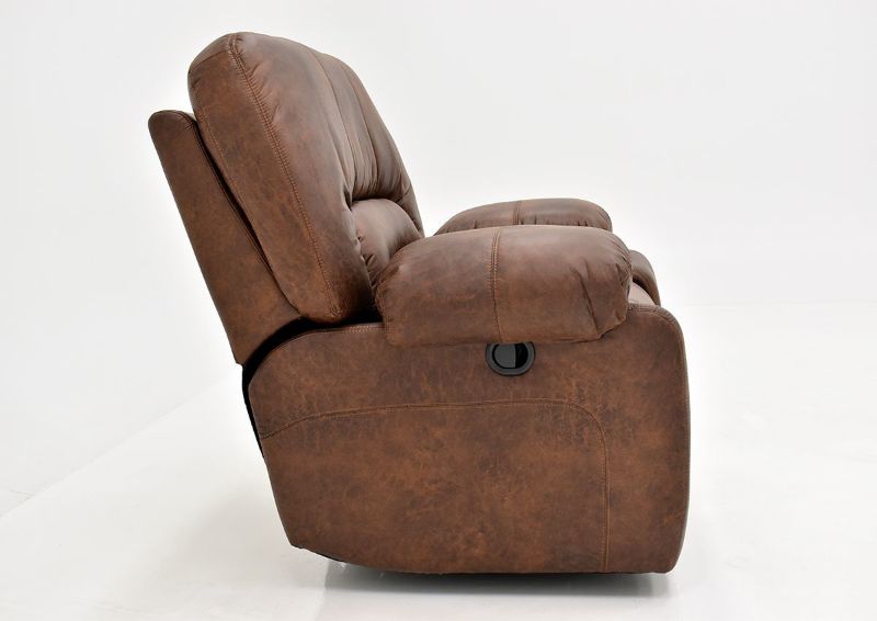 Warm Pecan Brown Gallagher Recliner by Kinsmen East Showing the Side View | Home Furniture Plus Bedding