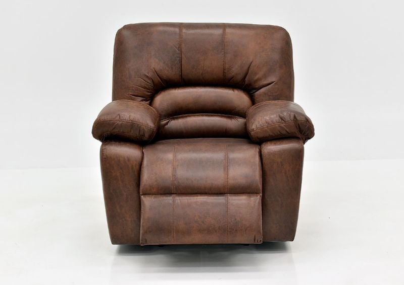 Warm Pecan Brown Gallagher POWER Recliner by Kinsmen East, Showing the Front View With the Chaise Open | Home Furniture Plus Bedding
