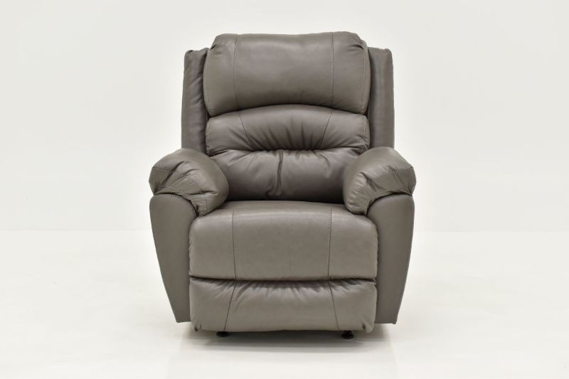 Gray Bellamy Leather Recliner by Franklin Furniture, Showing the Front View, Made in the USA | Home Furniture Plus Bedding