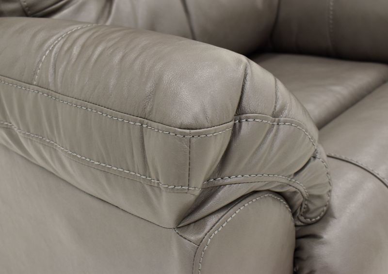 Gray Bellamy Leather Recliner by Franklin Furniture, Showing the Pillow Arm Detail, Made in the USA | Home Furniture Plus Bedding