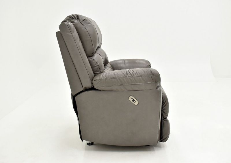 Gray Bellamy POWER Leather Recliner Set by Franklin Furniture, Showing the Side View, Made in the USA | Home Furniture Plus Bedding