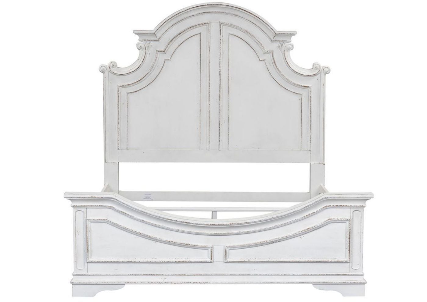 Antique White Magnolia Manor Queen Size Panel Bed by Liberty Furniture Showing the Bed Frame Detail | Home Furniture Plus Bedding