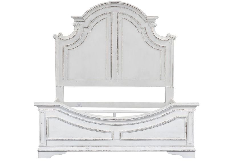 Antique White Magnolia Manor Queen Size Panel Bed by Liberty Furniture Showing the Bed Frame Detail | Home Furniture Plus Bedding