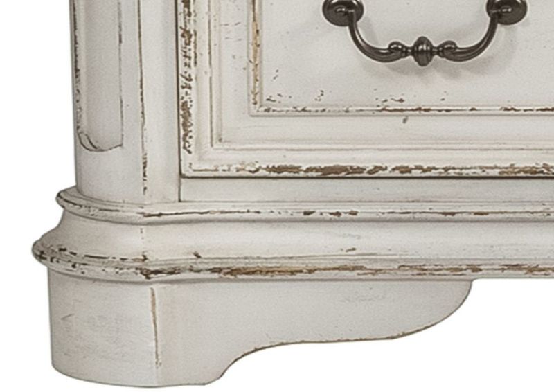 Antique White Magnolia Manor Dresser with Mirror by Liberty Furniture Showing the Foot | Home Furniture Plus Bedding