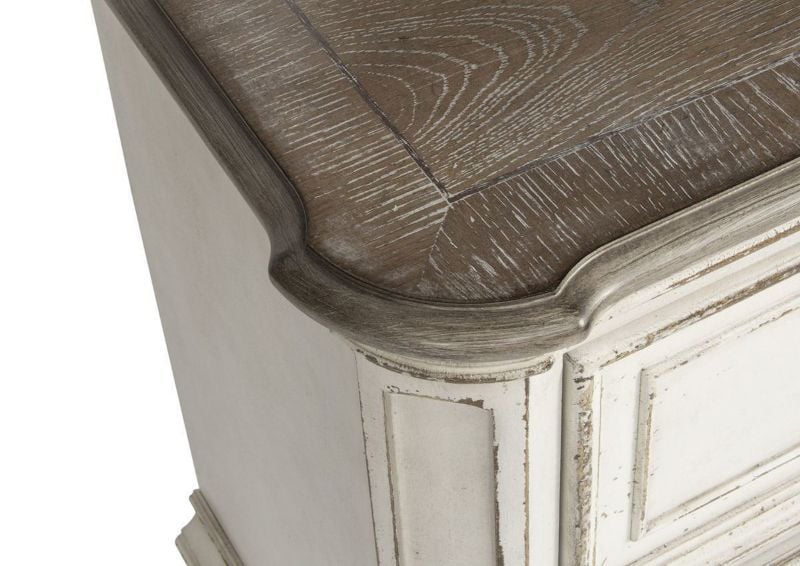 Antique White Magnolia Manor 2 Drawer Nightstand by Liberty Furniture Showing the Top Finish | Home Furniture Plus Bedding