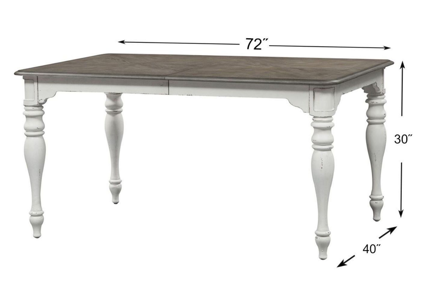 Picture of Magnolia Manor Dining Table Set with Bench - White