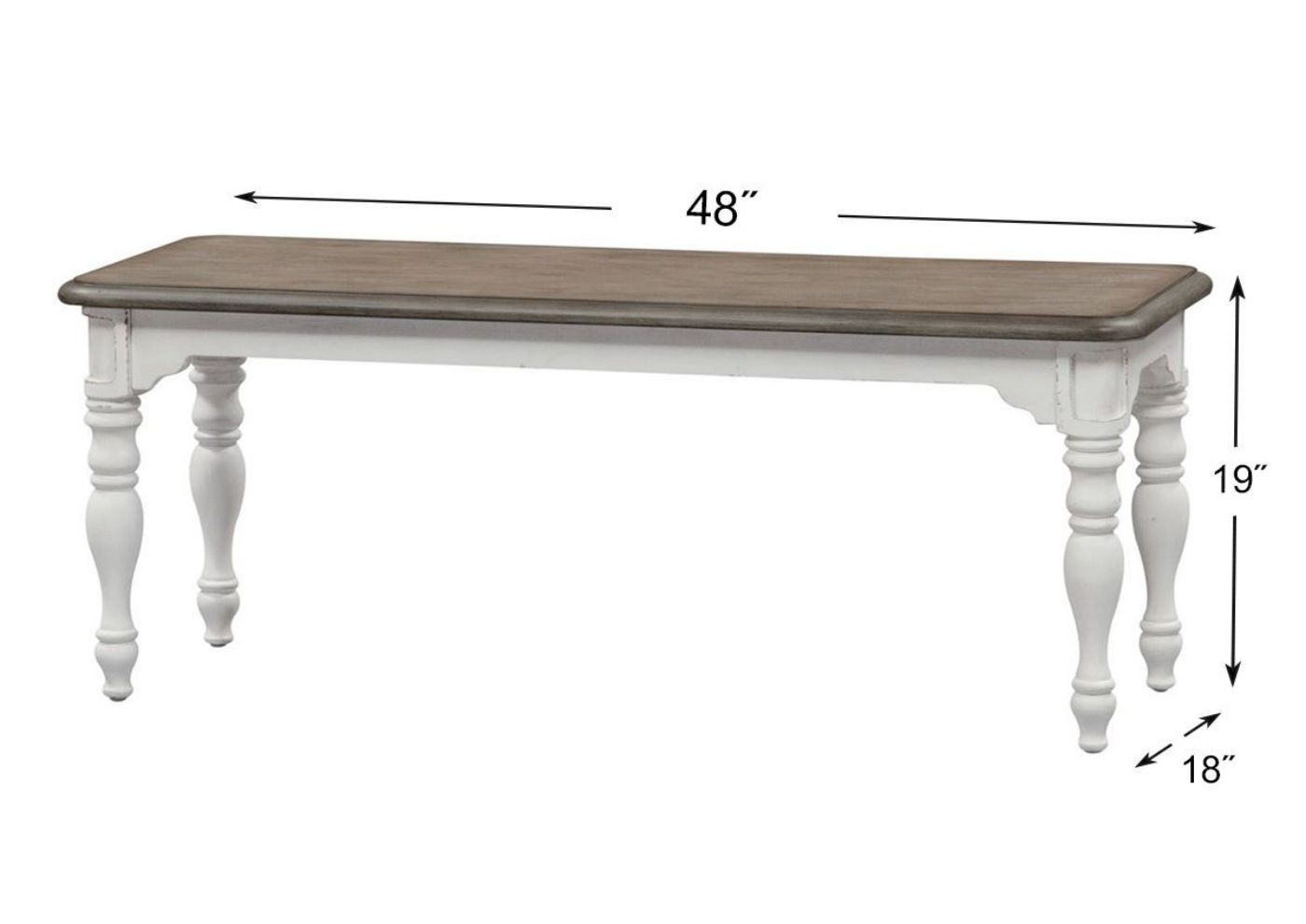 Picture of Magnolia Manor Dining Table Set with Bench - White