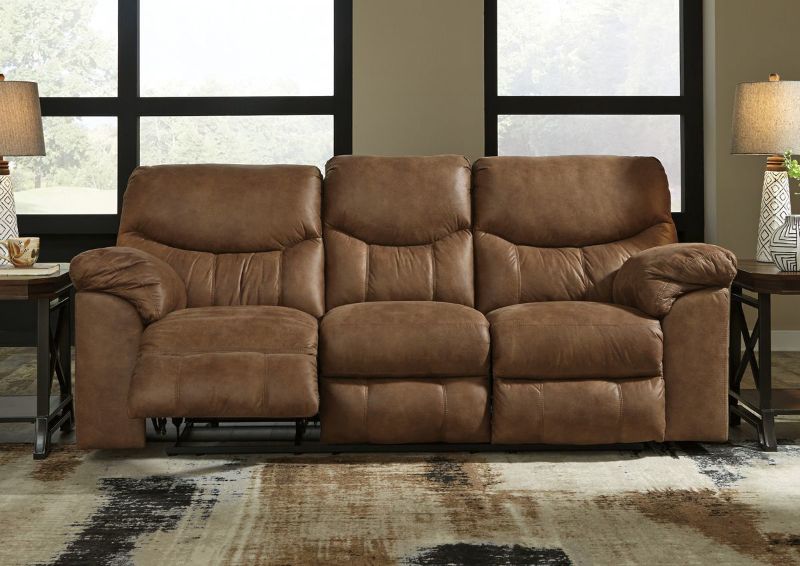 Bark Brown Boxberg Reclining Sofa by Ashley Furniture Showing the Room View | Home Furniture Plus Bedding