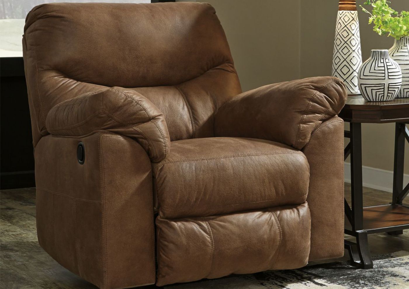 Bark Brown Boxberg Recliner by Ashley Furniture Showing a Room Setting | Home Furniture Plus Bedding