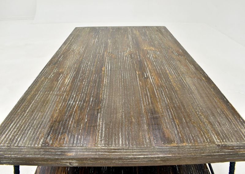 Barn Wood Brown Industrial Coffee Table by Vintage Furniture, Showing the Table Top | Home Furniture Plus Bedding