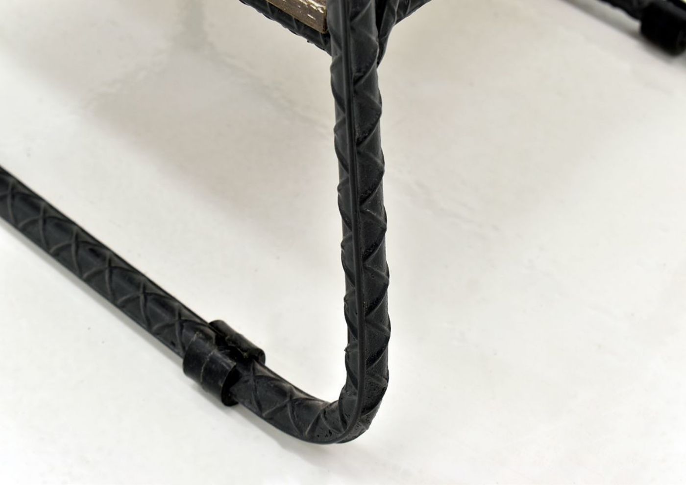 Barn Wood Brown Industrial End Table by Vintage Furniture, Showing the Leg Detail | Home Furniture Plus Bedding