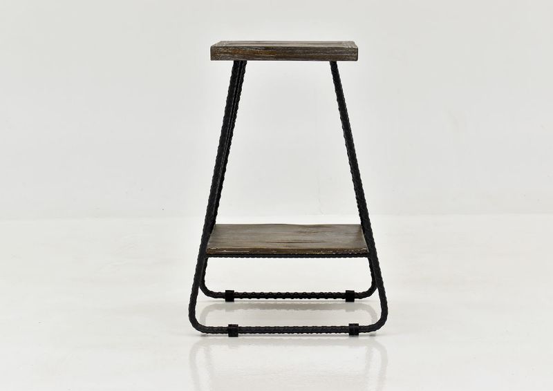 Barn Wood Brown Industrial Chairside End by Vintage Furniture, Showing the Front View | Home Furniture Plus Bedding