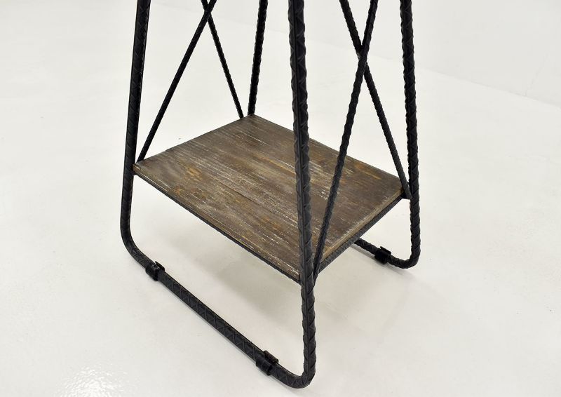 Barn Wood Brown Industrial Chairside End by Vintage Furniture, Showing the Lower Shelf | Home Furniture Plus Bedding