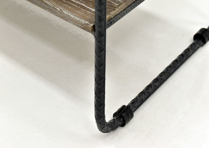 Barn Wood Brown Industrial Sofa Table by Vintage Furniture, Showing the Leg Detail | Home Furniture Plus Bedding