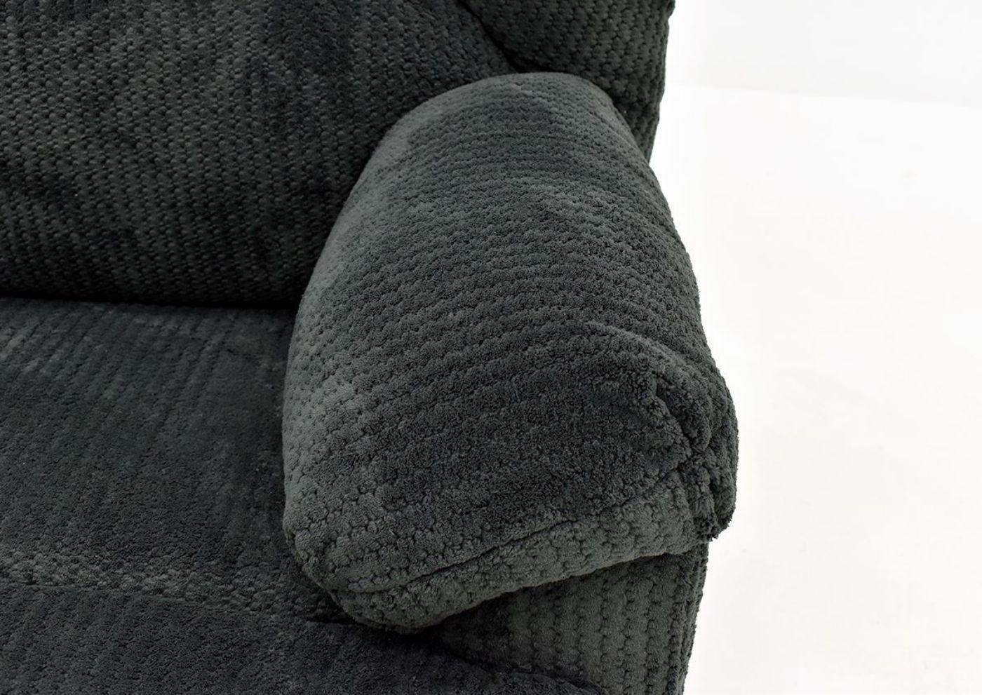 Slate Gray Feel Good Rocker Recliner by Behold Showing the Pillow Arm Detail, Made in the USA | Home Furniture Plus Bedding