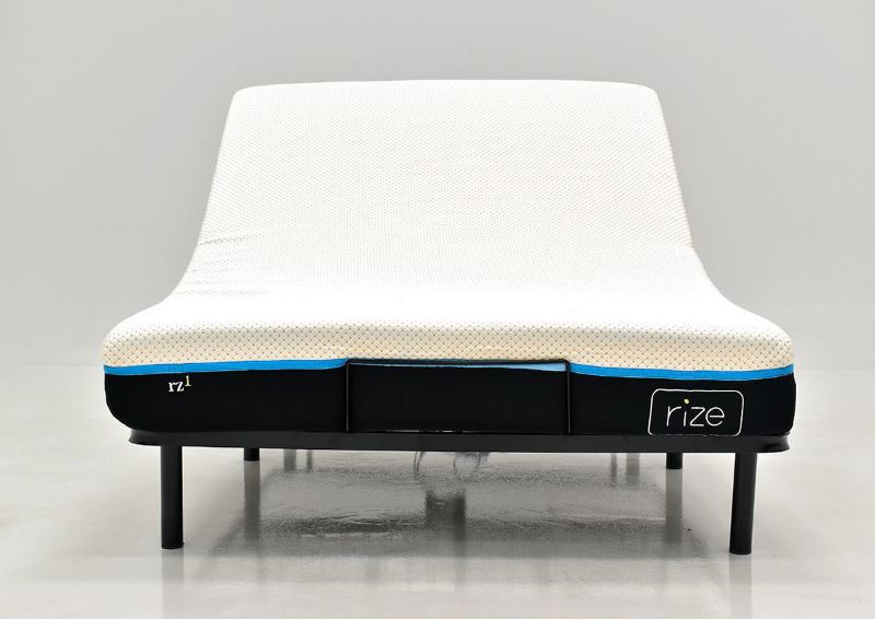 Copper Breeze King Size Mattress with FREE Adjustable Base by Rize, Showing the Front View With The Head Up | Home Furniture Plus Bedding