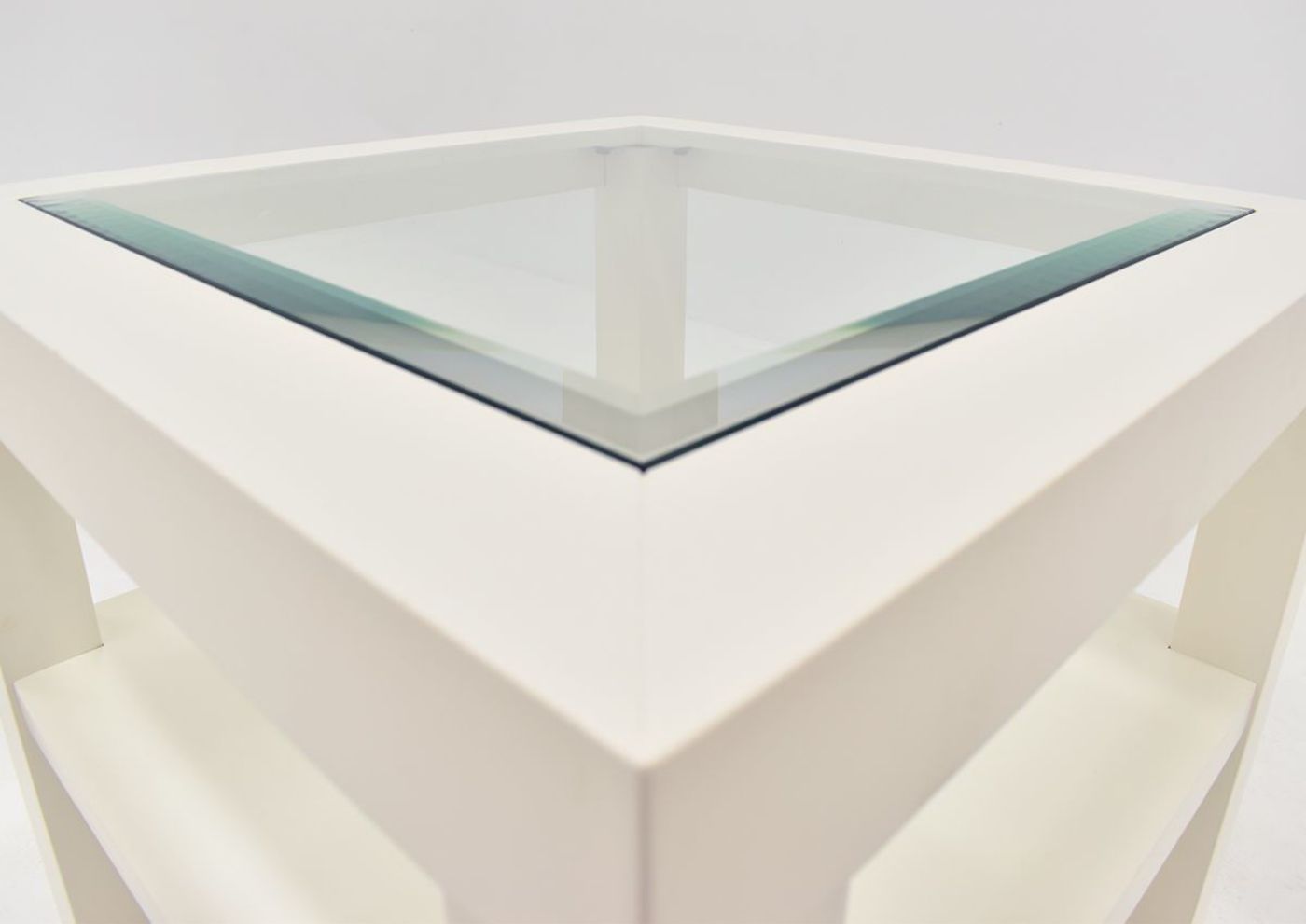 Crisp White Urban Chairside Table by Jofran Showing the Top Detail | Home Furniture Plus Bedding