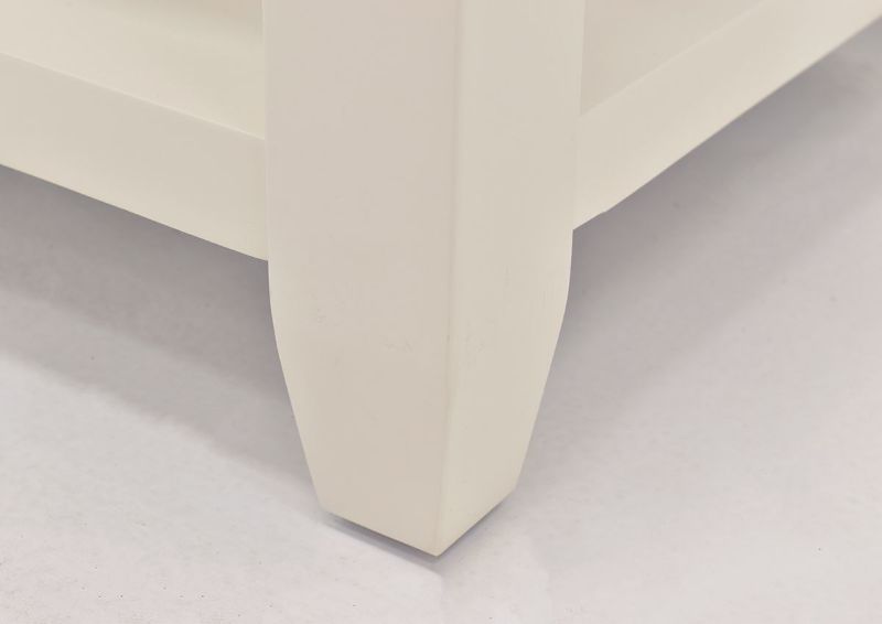 Crisp White Urban End Table by Jofran Showing the Foot Angle View | Home Furniture Plus Bedding