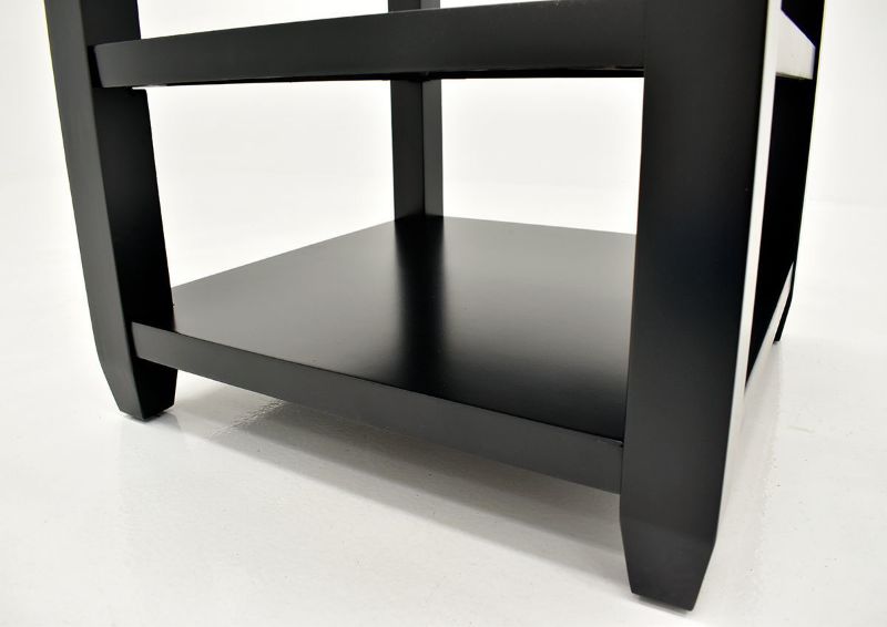 Black Urban End Table by Jofran Showing the Lower Shelf | Home Furniture Plus Bedding